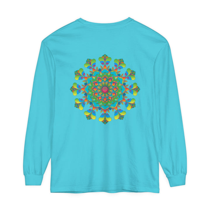 Psychedelic Mandala Tie Dye Long Sleeve T-Shirt in vibrant colors