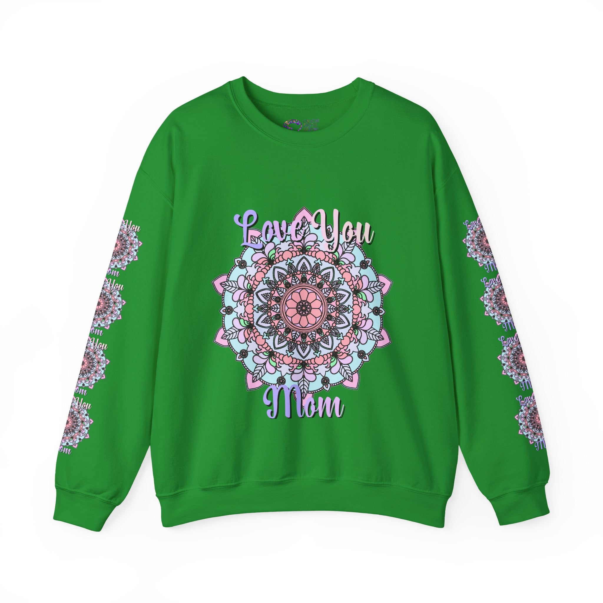 Mandala Sweatshirt for Mom with Heartfelt Design in Soft Hues