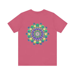 A vibrant mandala tee with intricate design, symbolizing spiritual peace and harmony, perfect for embracing positive energy and expressing your inner zen