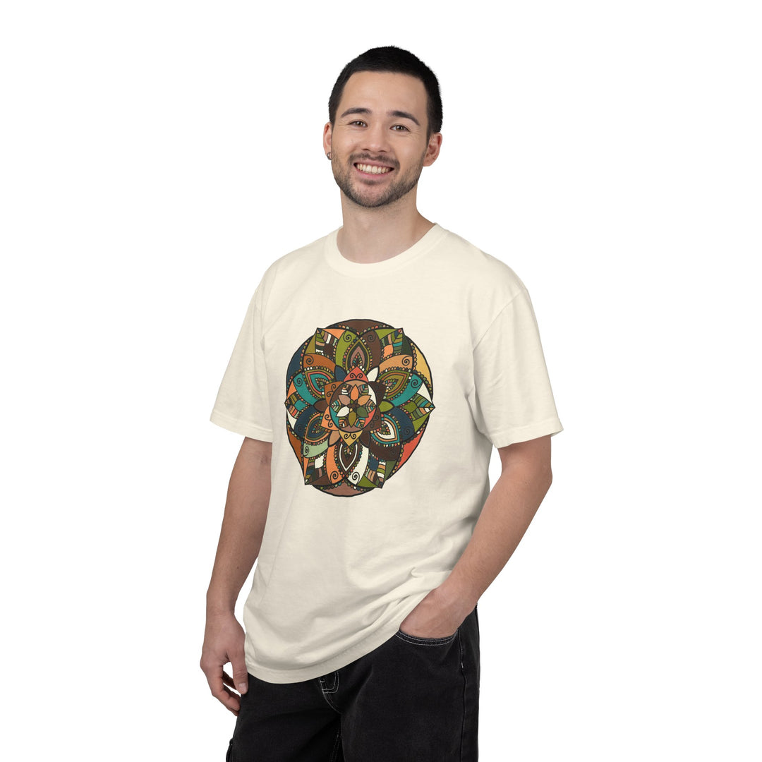 Mandala Earth Flora T-Shirt — Earthy Tones Geometric Art Tee