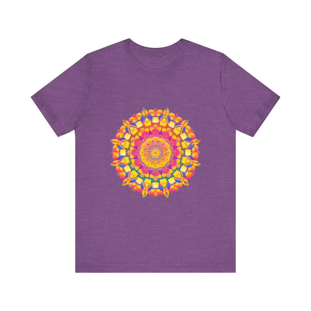 Colorful mandala tee featuring an intricate and vibrant pattern design