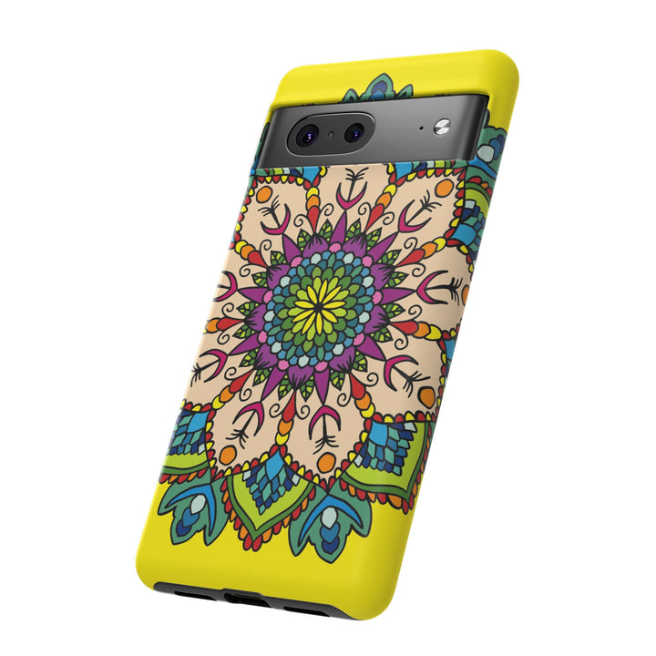 Intricate Floral Yellow Phone Case for Bold Protection and Style