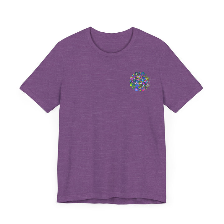 Colorful and vibrant mandala t-shirt representing spiritual wellness