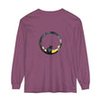 Black Cat Moon Glow Long Sleeve T-Shirt, a comfortable, stylish, and unique graphic tee featuring a black cat with glowing moon and stars design