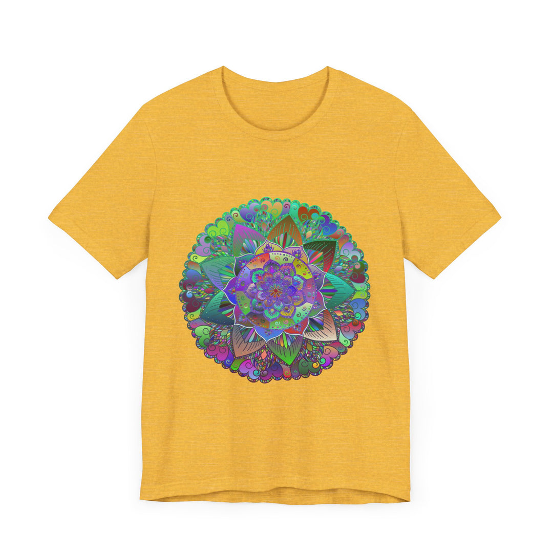 Vibrant Mandala Tee featuring a colorful and psychedelic design for a unique and eye-catching fashion statement