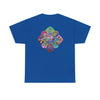 Colorful mandala art design printed on a soft, comfortable unisex heavy cotton t-shirt, perfect for yoga and mindfulness practices