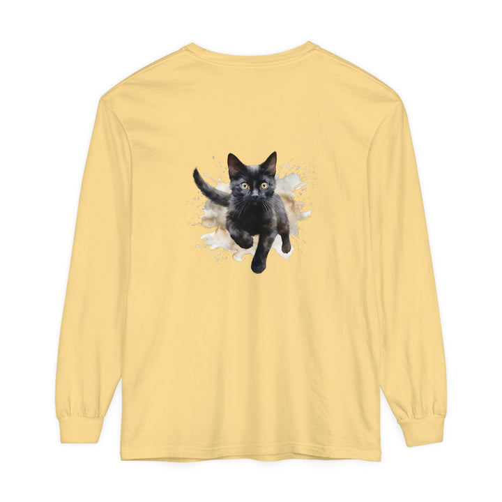 Black Cat Watercolor Splash T-Shirt with a unique and vibrant design