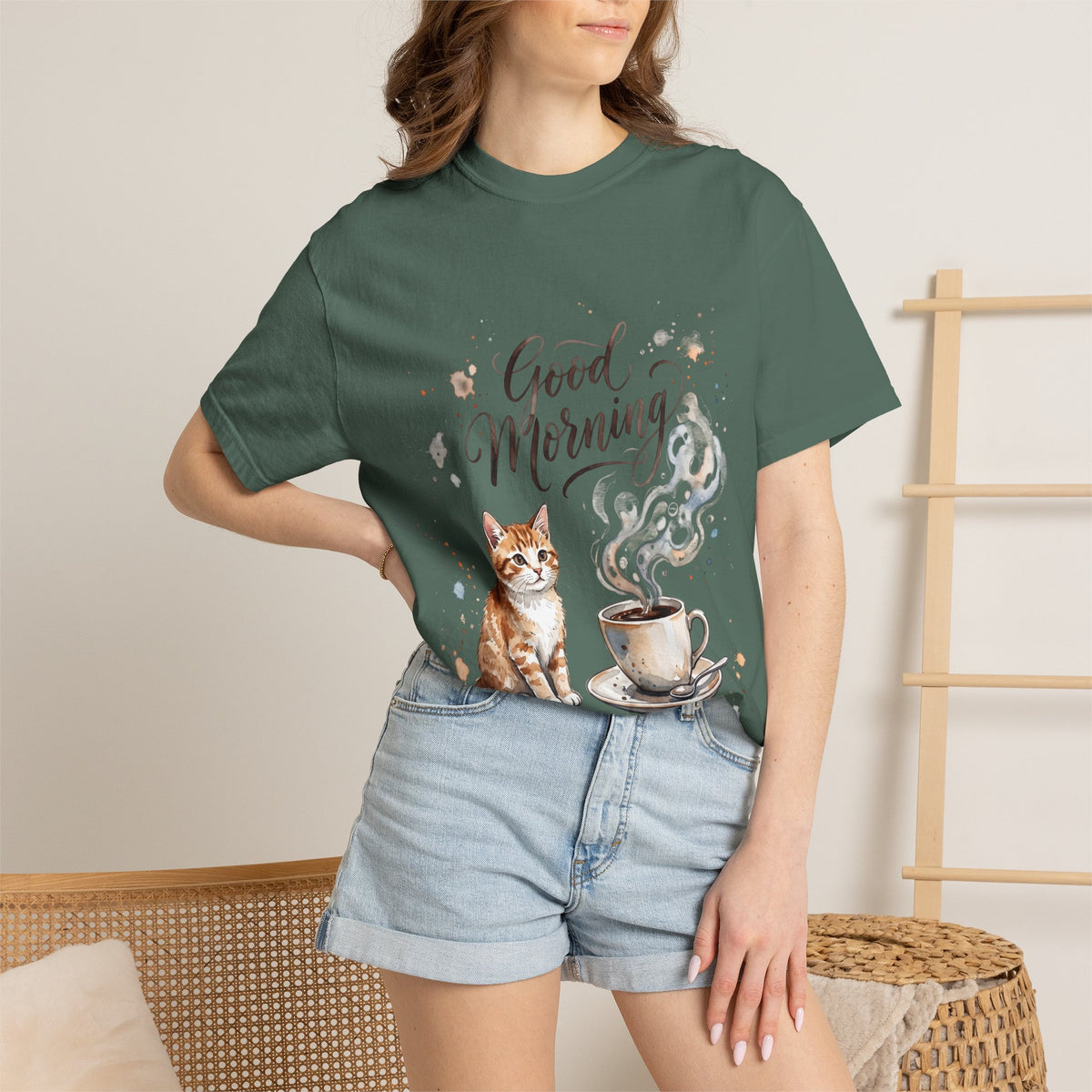Good Morning Cat Coffee T-Shirt