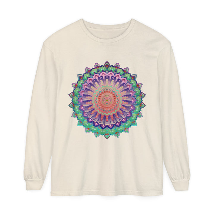 Colorful and intricate mandala design long sleeve t-shirt for men and women