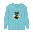Black Cat Watercolor Long Sleeve T-Shirt featuring a stunning watercolor design of a black cat on a comfortable long sleeve t-shirt