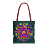 Beautiful Mandala Mystical Nature Tote Bag featuring intricate floral and geometric patterns, perfect for carrying your essentials in style