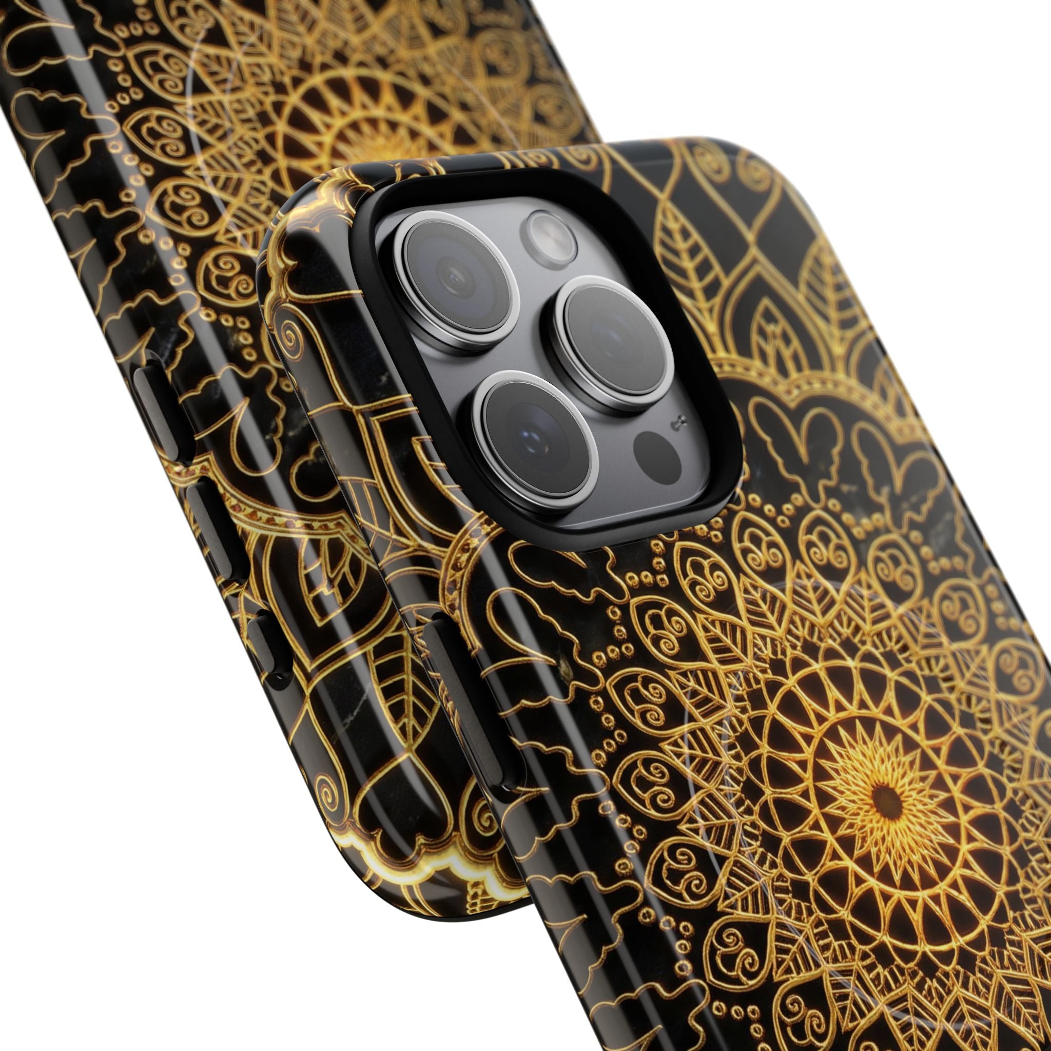 Mandala Gold Phone Case — Tough Magnetic iPhone Cover