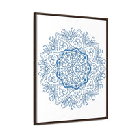 Handmade steel blue mandala design wall art on gallery canvas wraps