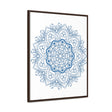 Handmade steel blue mandala design wall art on gallery canvas wraps