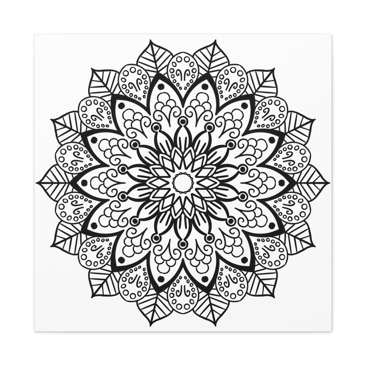 Handmade Mandala Art - Black & White Wall Art - Matte Canvas, Stretched, 125 - Intricately designed spiritual artwork perfect for home decor