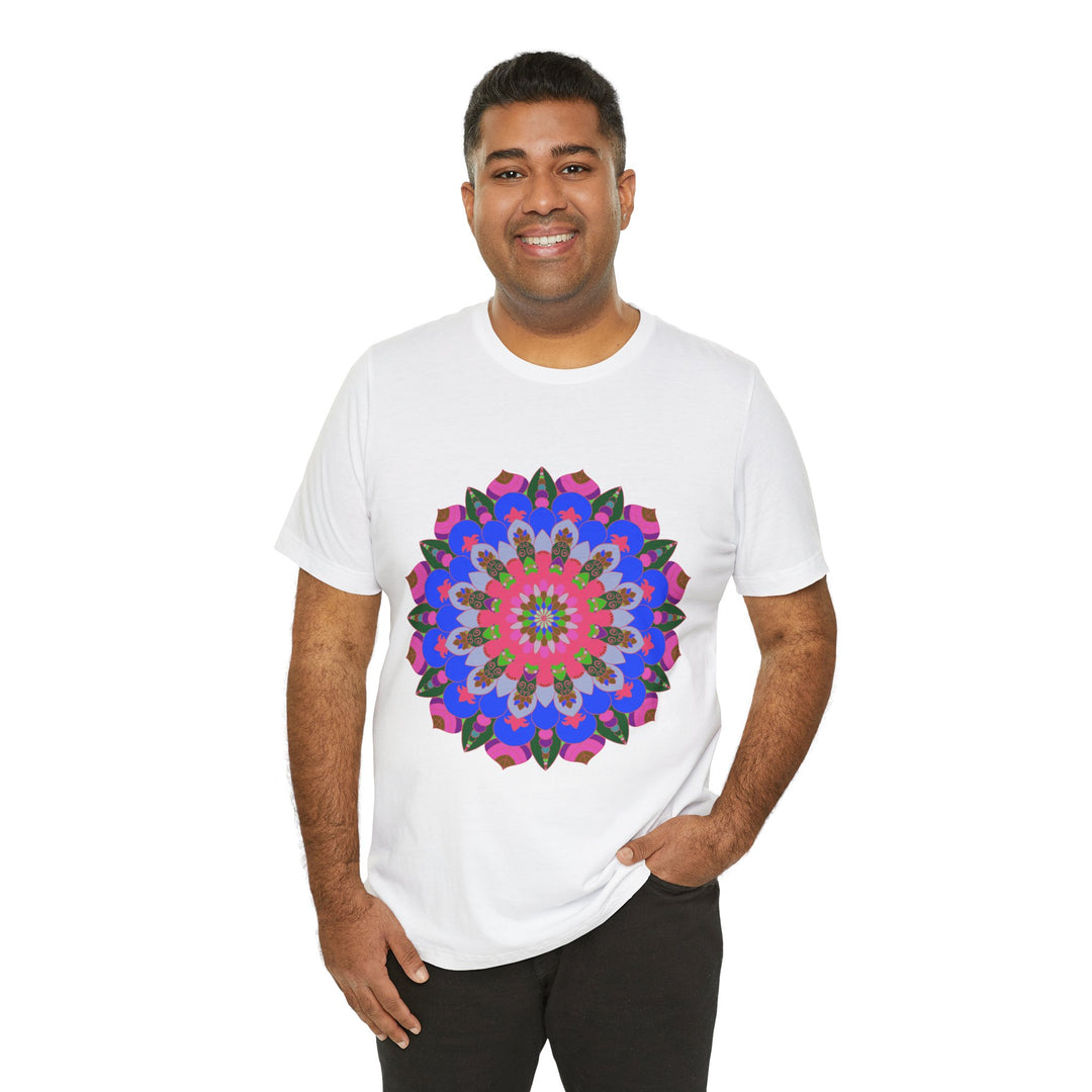 Colorful Mandala Geometric T-Shirt with intricate design and vibrant colors for a unique and stylish fashion statement