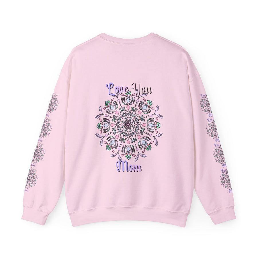 Mom Empowering Mandala Sweatshirt in Soft Pastel Hues