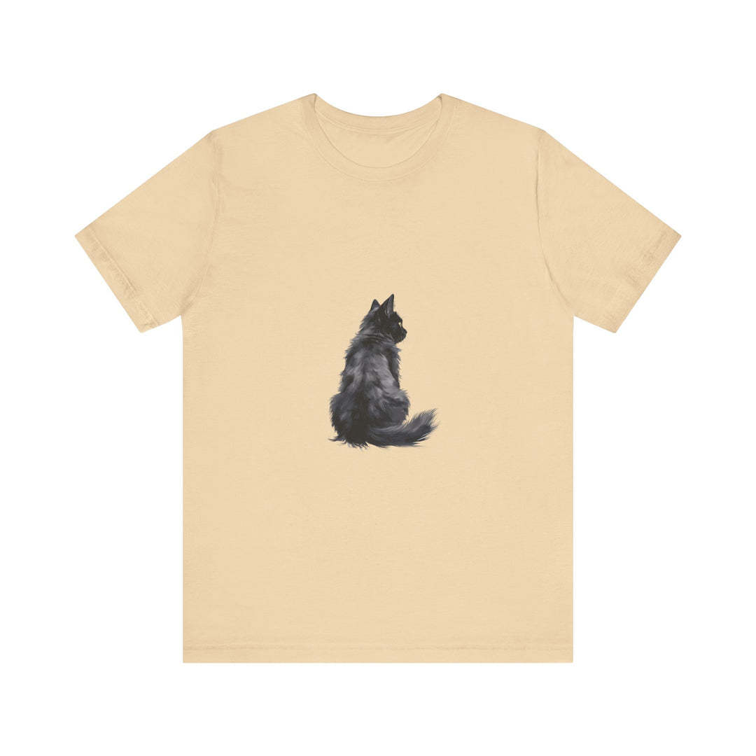 Black cat silhouette tee with a cozy and stylish design for cat lovers