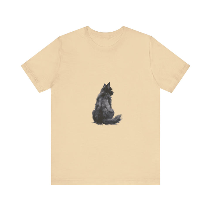 Black cat silhouette tee with a cozy and stylish design for cat lovers