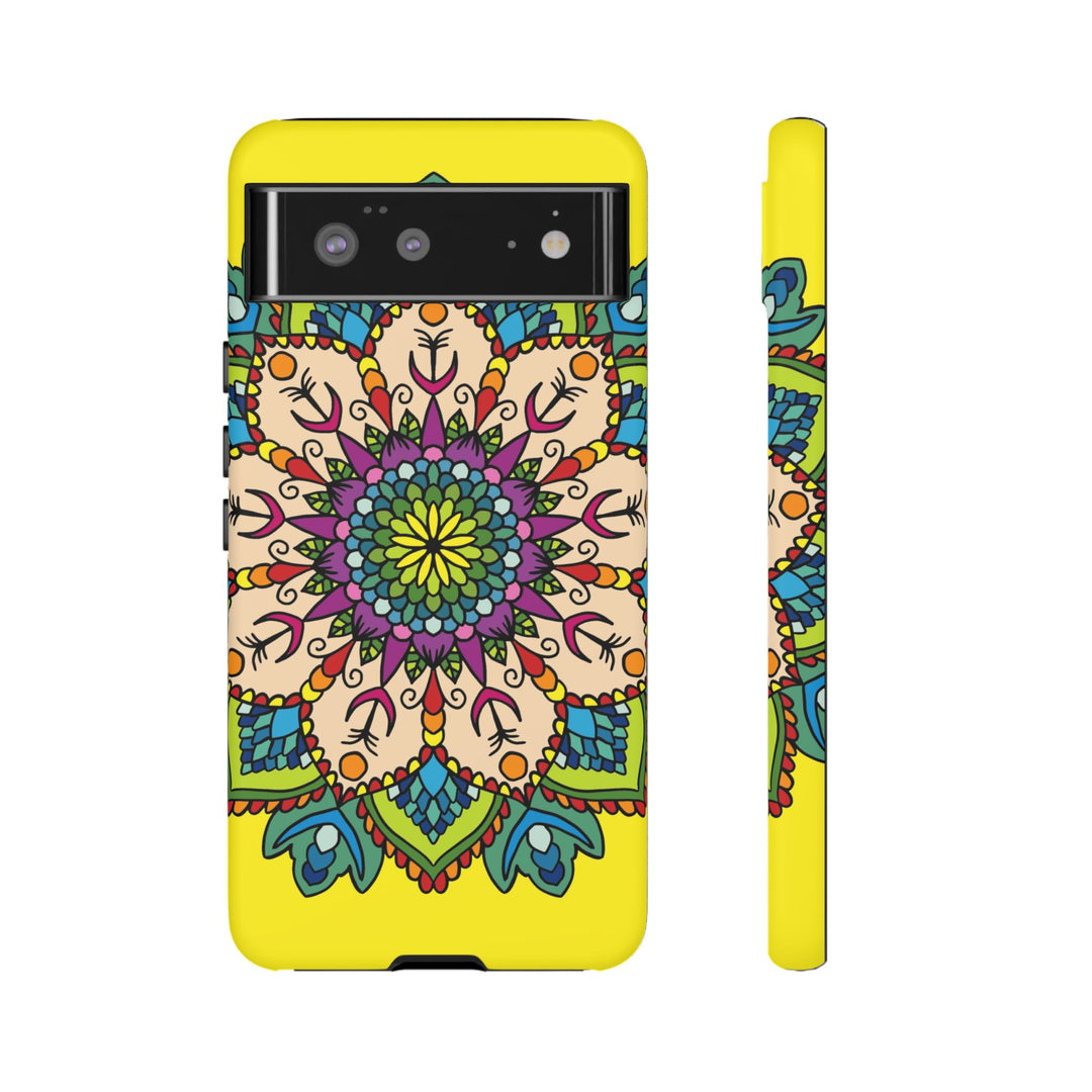 Intricate Floral Yellow Phone Case for Bold Protection and Style