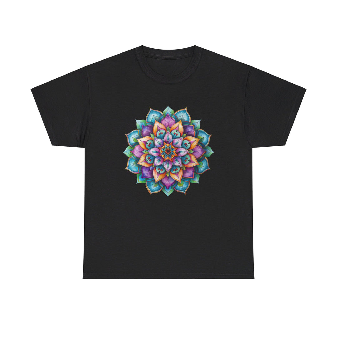 Eye-catching Mandala Art Yoga Mindfulness - Unisex Heavy Cotton Tee perfect for expressing mindfulness and spirituality