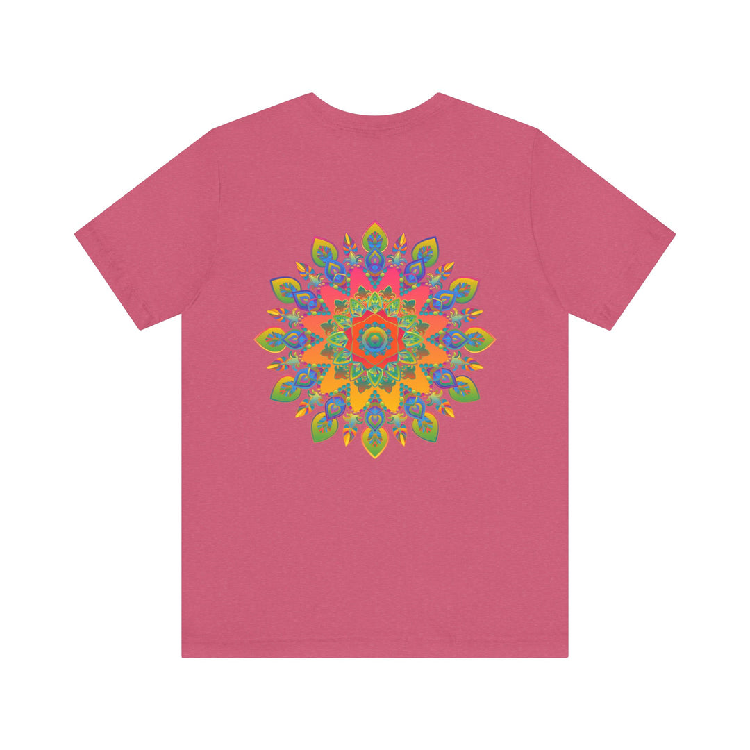 Colorful psychedelic mandala t-shirt featuring intricate spiritual design for peaceful vibes