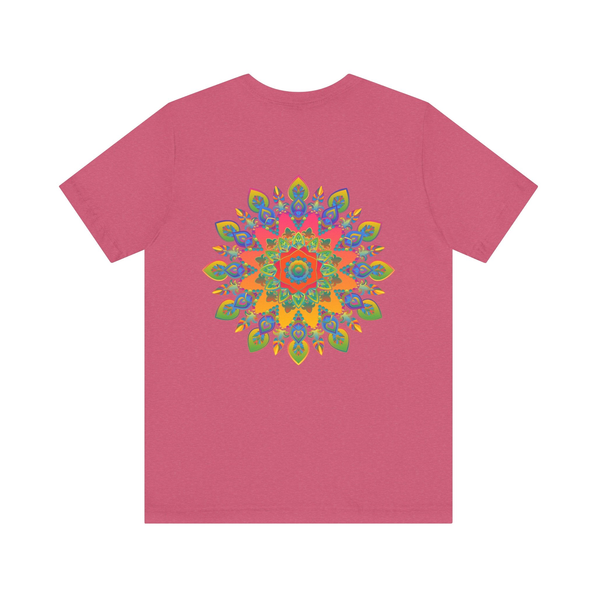 Colorful psychedelic mandala t-shirt featuring intricate spiritual design for peaceful vibes