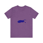 A high-quality, soft black t-shirt featuring a watercolor-style design of a mysterious black cat