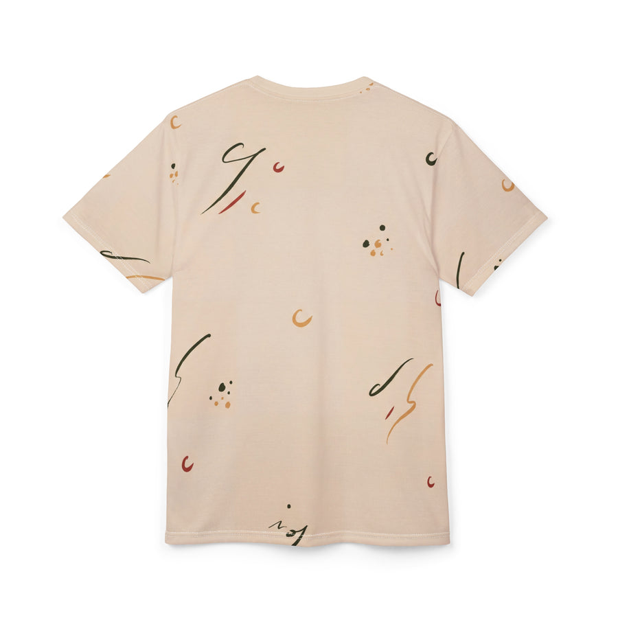 Serene Calligraphic Cat Graphic Tee - Minimal Cat Design