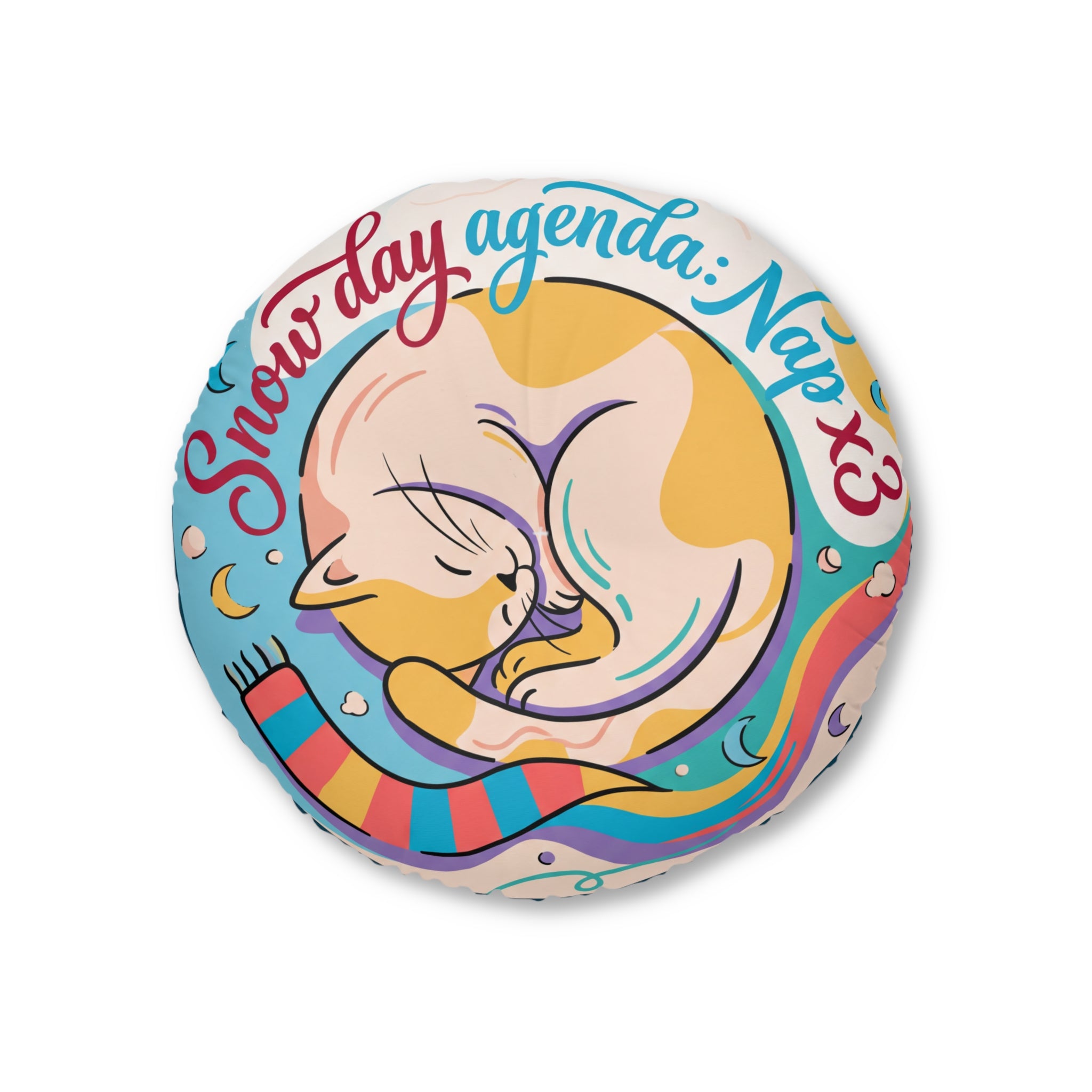 Cozy Snow Cat Floor Pillow