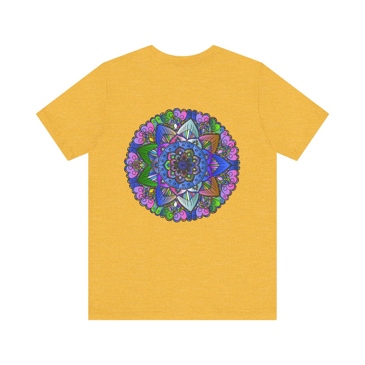 Vibrant Mandala T-Shirt with intricate design and colorful patterns, representing spiritual peace and tranquility, perfect for yoga and meditation enthusiasts