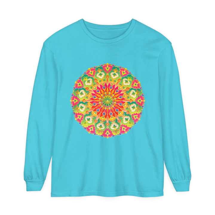 Vibrant and unique Intricate Mandala Long Sleeve T-Shirt - Vibrant Art featuring a colorful and detailed mandala design