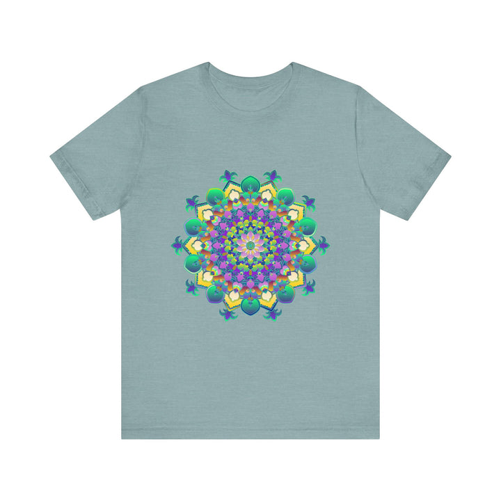 Colorful Mandala Meditation Tee - Peace & Tranquility: A beautiful, vibrant t-shirt featuring a mesmerizing mandala design, perfect for promoting peace and tranquility during meditation and mindfulness practices