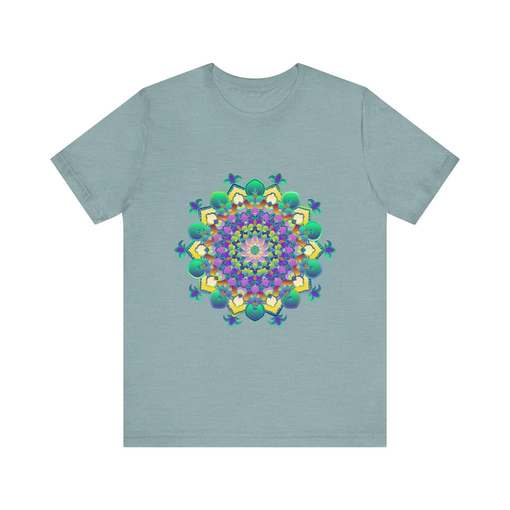 Colorful Mandala Meditation Tee - Peace & Tranquility: A beautiful, vibrant t-shirt featuring a mesmerizing mandala design, perfect for promoting peace and tranquility during meditation and mindfulness practices