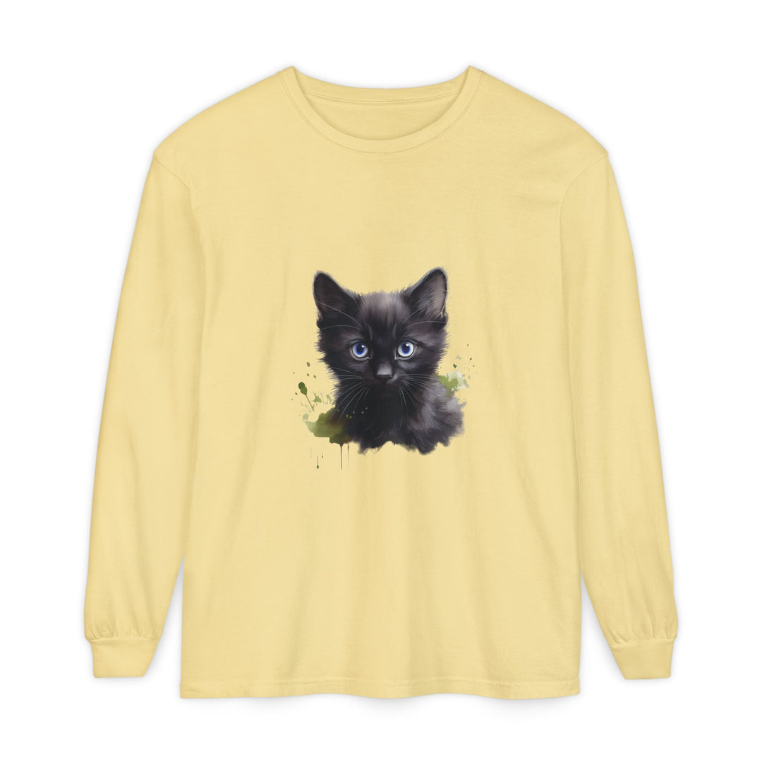 Mystische schwarze Katze – Langarm-T-Shirt