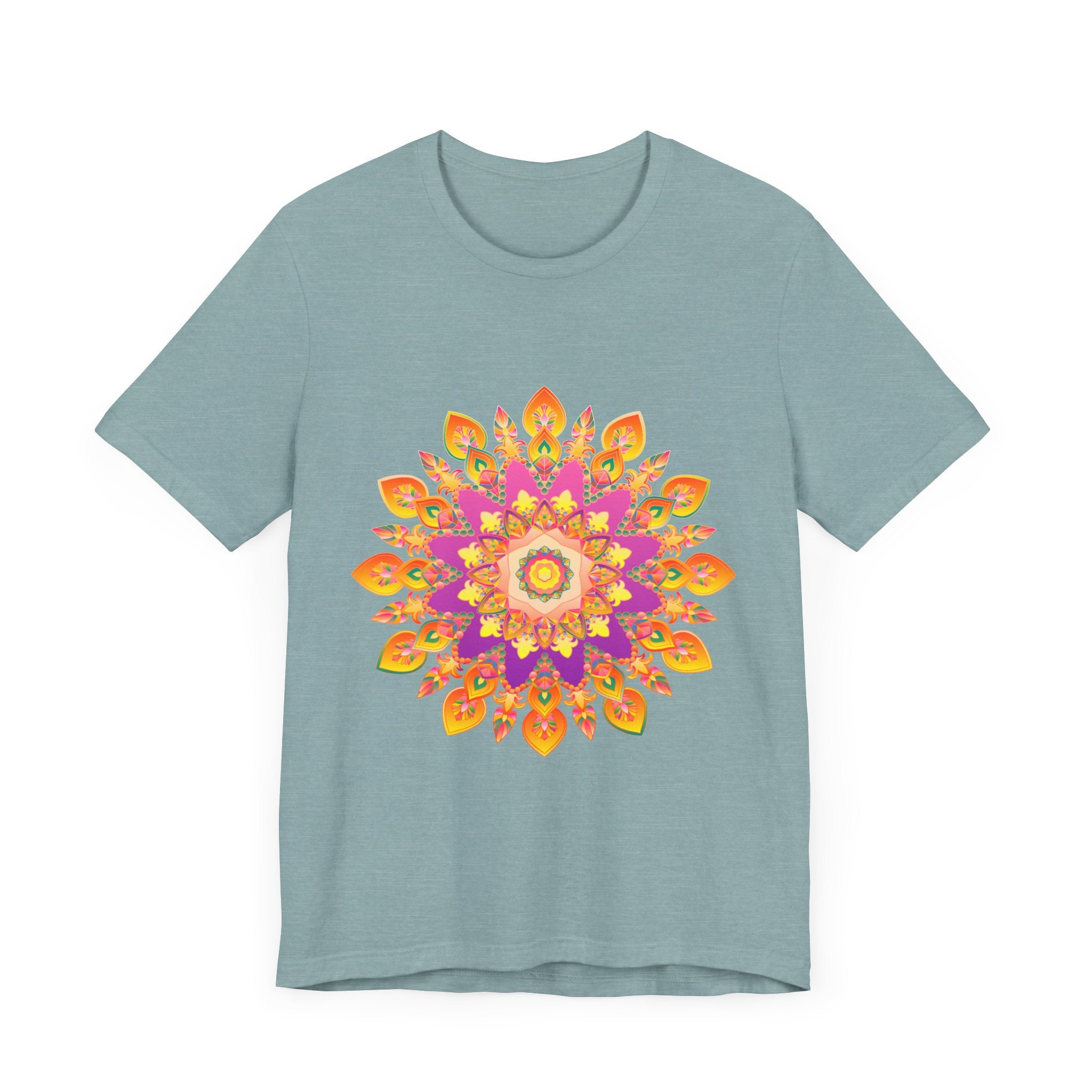 Vibrant Mandala T-Shirt featuring a colorful and detailed design with intricate patterns and bright hues, perfect for adding a pop of color to your wardrobe