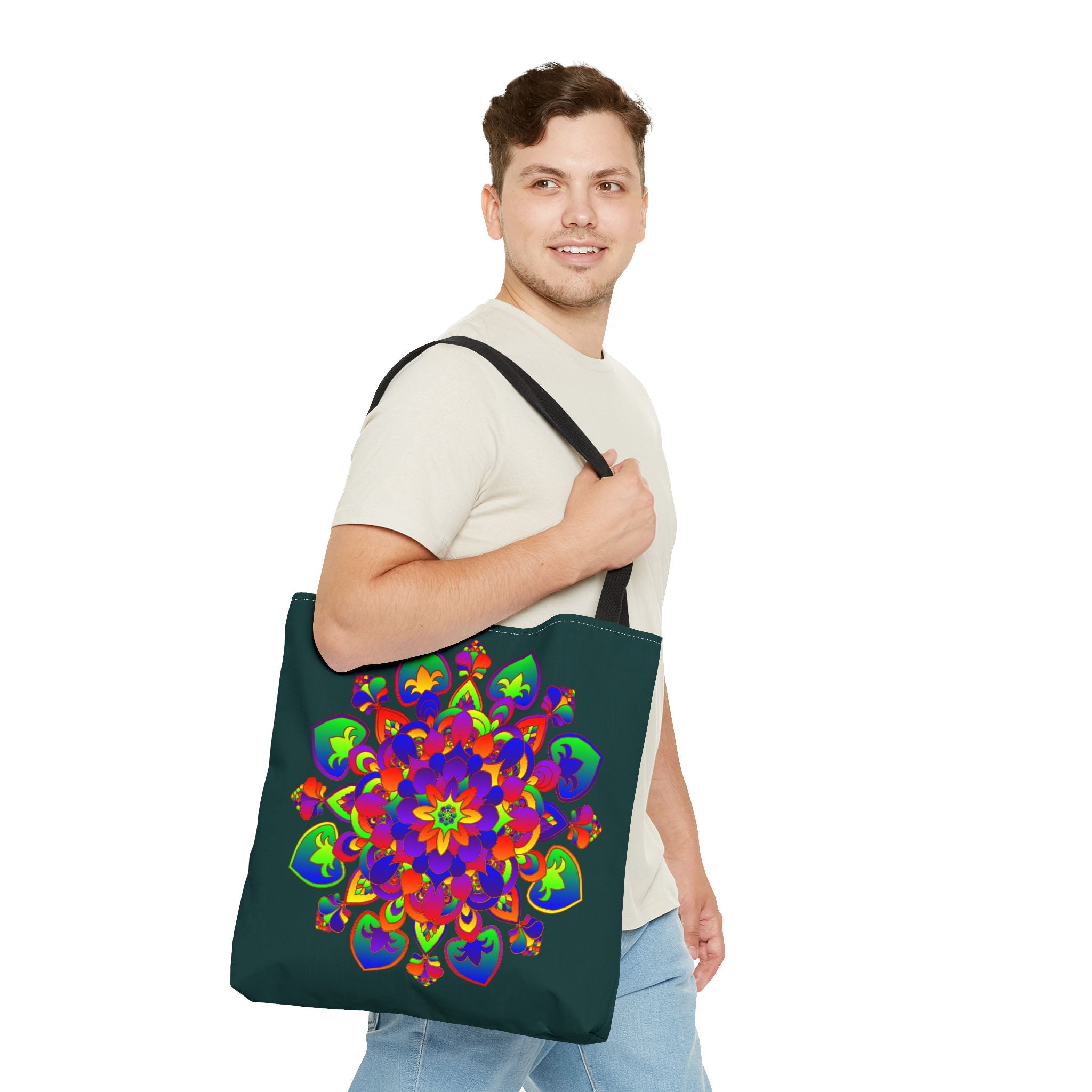 Beautiful Mandala Mystical Nature Tote Bag with vibrant colors and intricate design