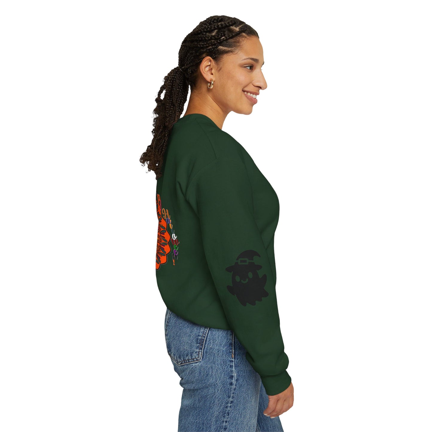 Cozy unisex heavy blend crewneck sweatshirt with adorable Halloween ghosts design