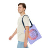 Vibrant orange and purple Mandala Tote Bag, perfect for everyday use