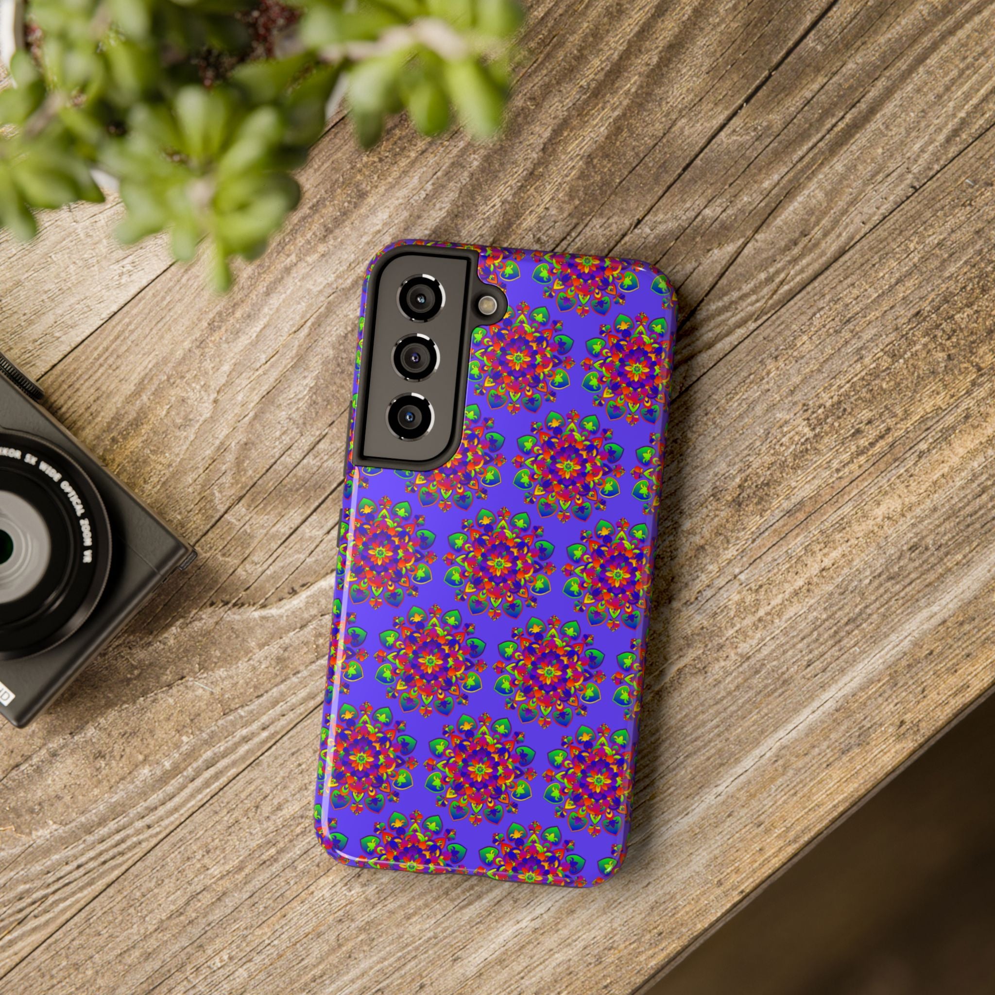 Tiled Hand Drawn Mandala Rainbow Phone Case - Standard alt text 110