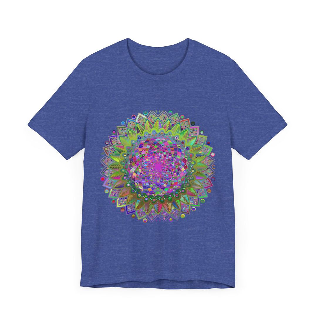 Vibrant Mandala Tee with Colorful Geometric Art, perfect for adding a pop of color to your wardrobe