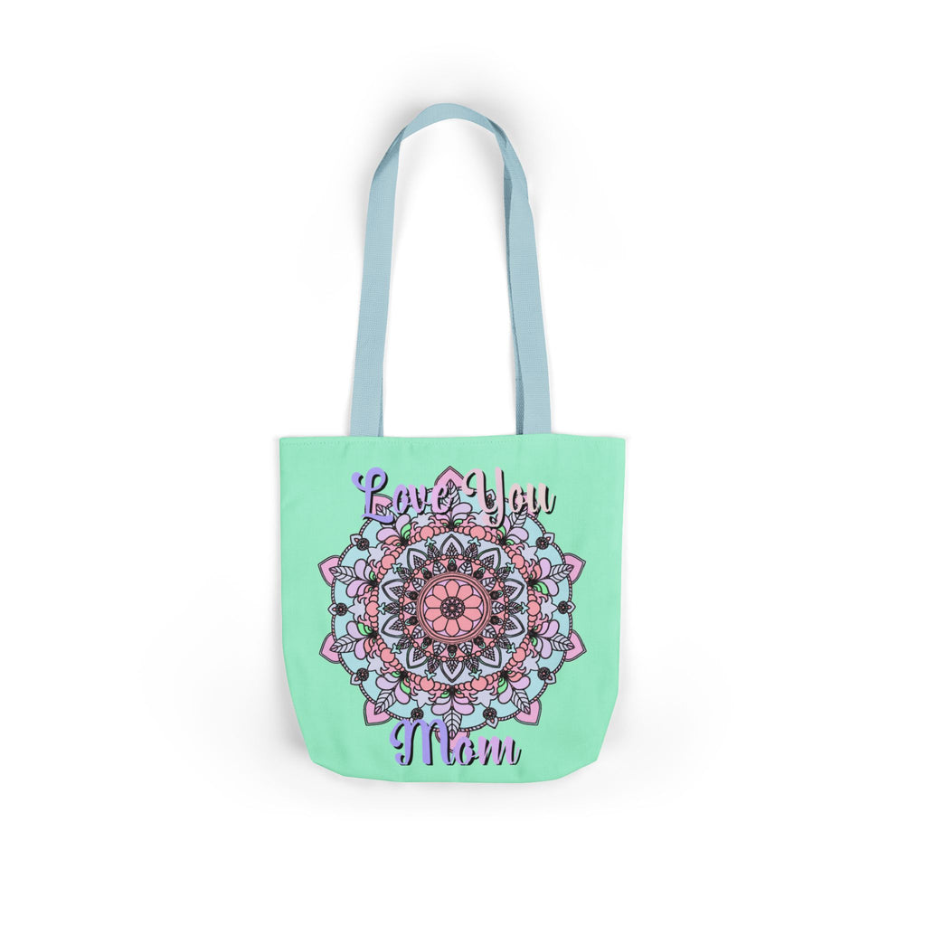 Mandala 'Love You Mom' Canvas Tote — Floral Mother's Day Gift Bag