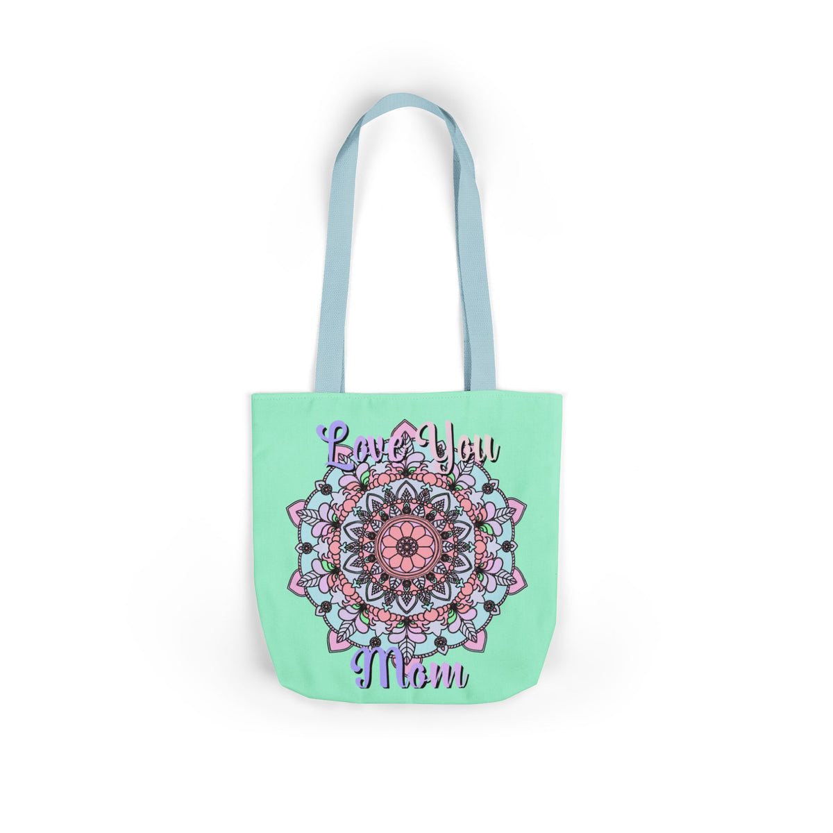 Mandala 'Love You Mom' Canvas Tote — Floral Mother's Day Gift Bag