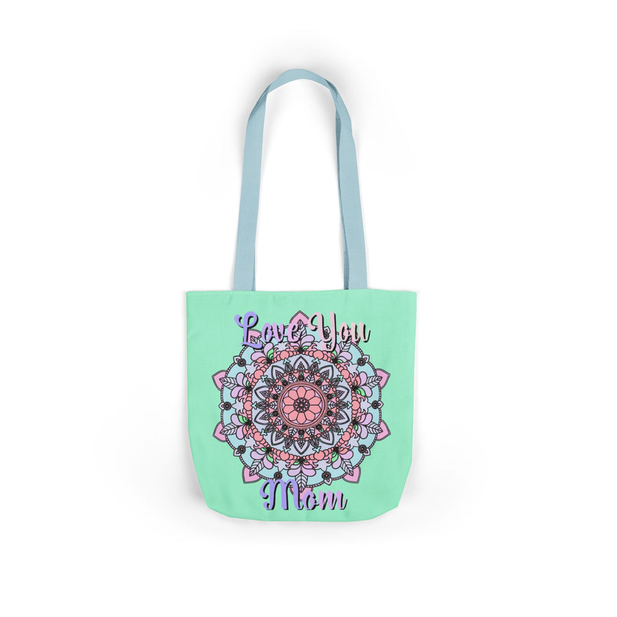 Mandala 'Love You Mom' Canvas Tote — Floral Mother's Day Gift Bag