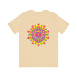Vibrant Mandala Tee with intricate spiritual design promoting peace and harmony