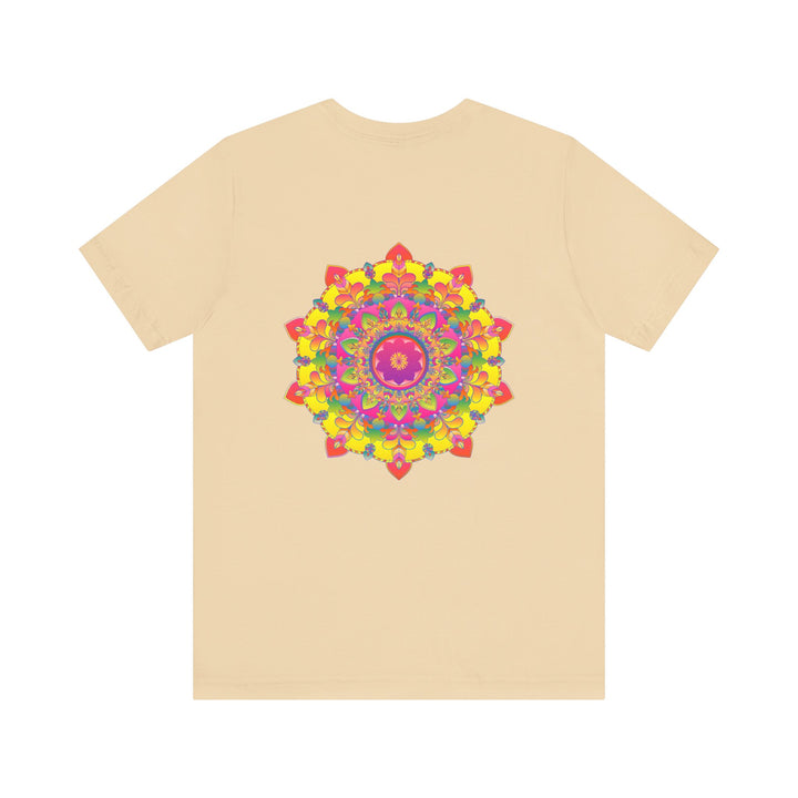 Vibrant Mandala Tee with intricate spiritual design promoting peace and harmony