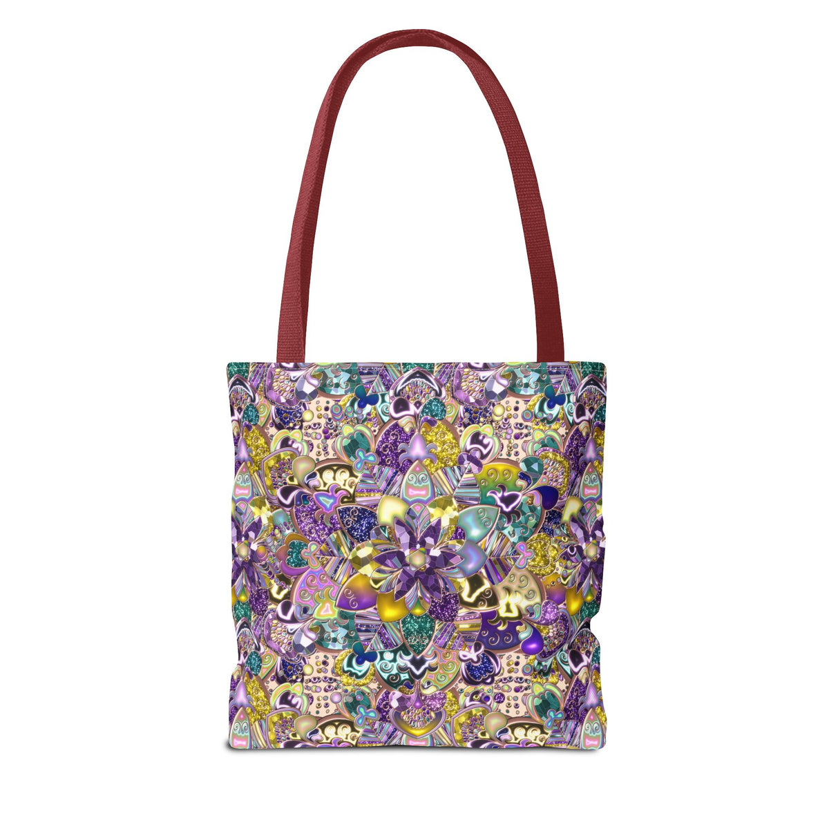 Colorful Purple Floral Pattern Tote Bag