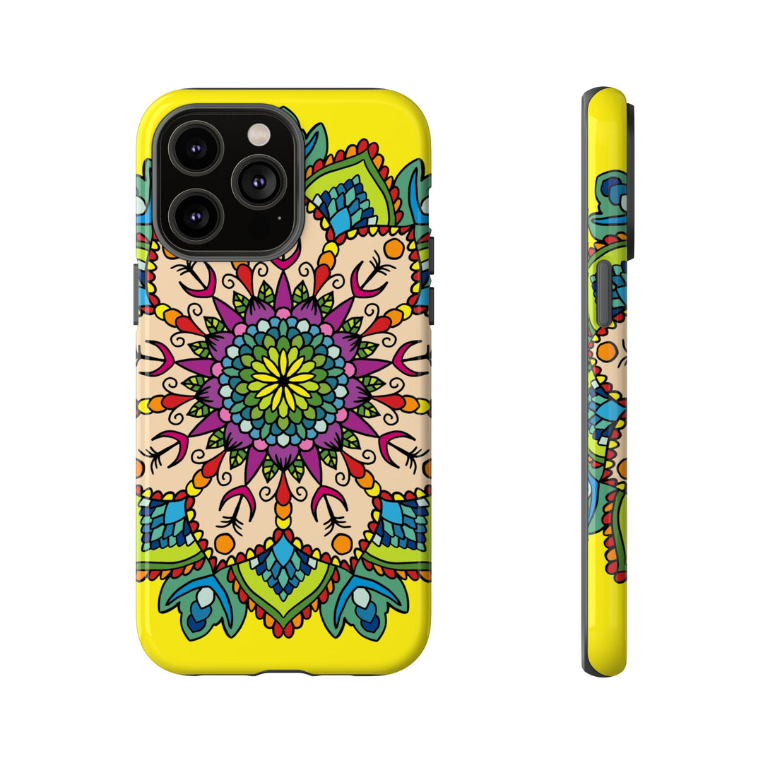 Intricate Floral Yellow Phone Case for Bold Protection and Style