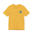 Colorful and intricate psychedelic mandala design on a t-shirt promoting spiritual vibes and a sense of inner peace and harmony