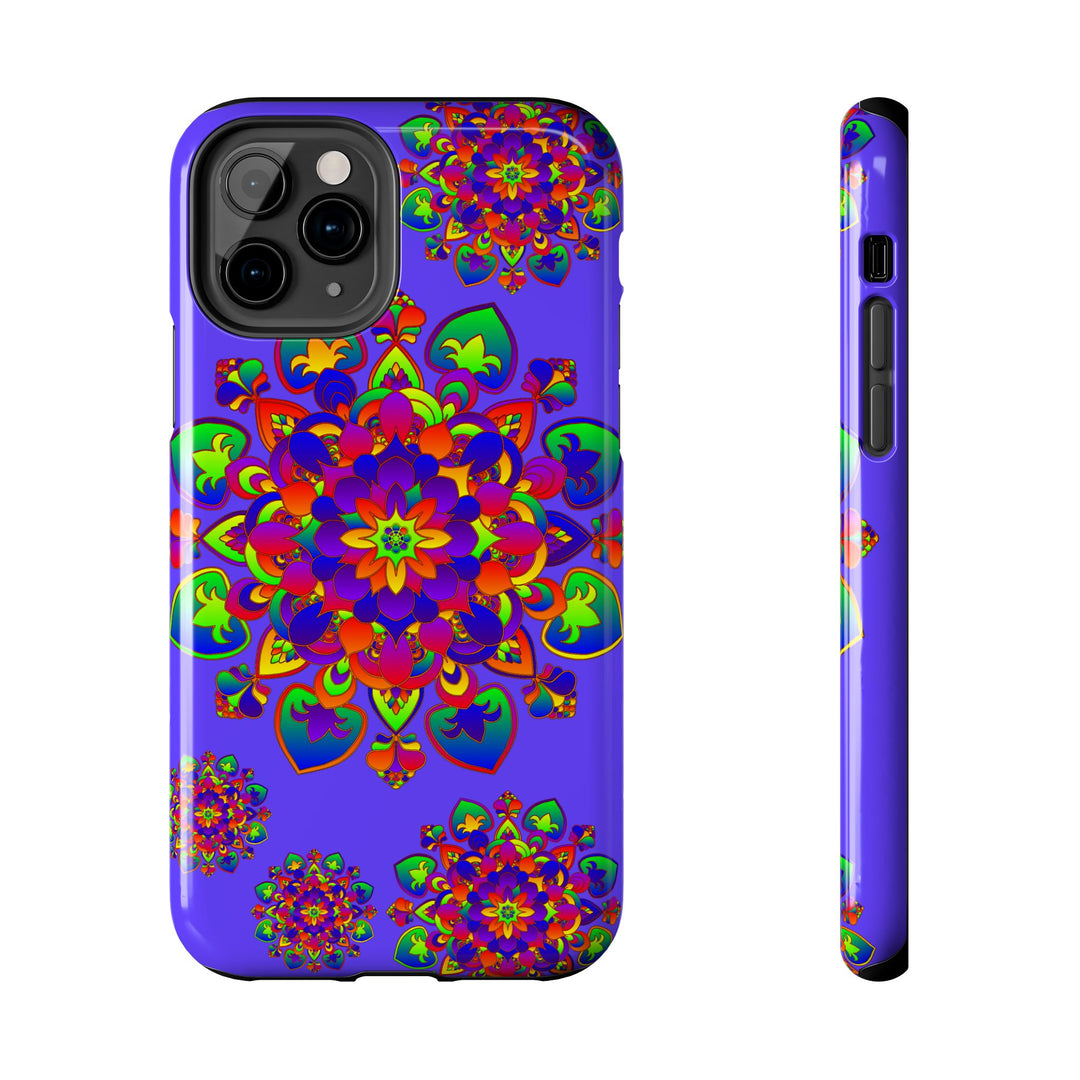 A beautiful hand-drawn mandala rainbow design phone case for sale